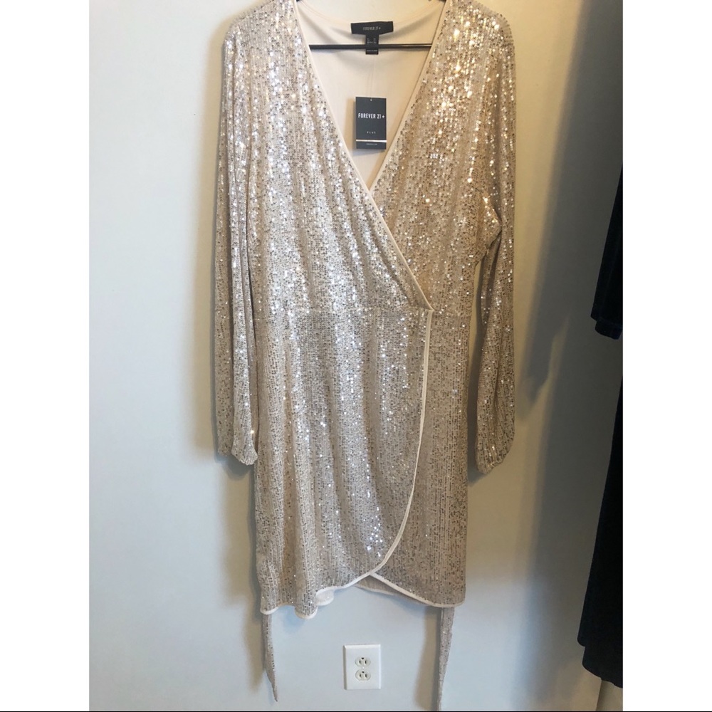 Sequin Wrap Dress